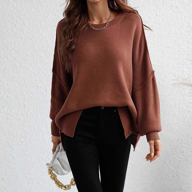 Casual Knitted Sweater in Solid Color
