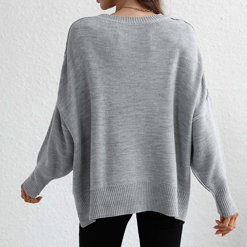 Casual Knitted Sweater in Solid Color