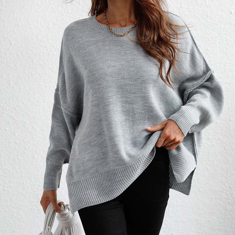 Casual Knitted Sweater in Solid Color