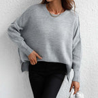 Casual Knitted Sweater in Solid Color