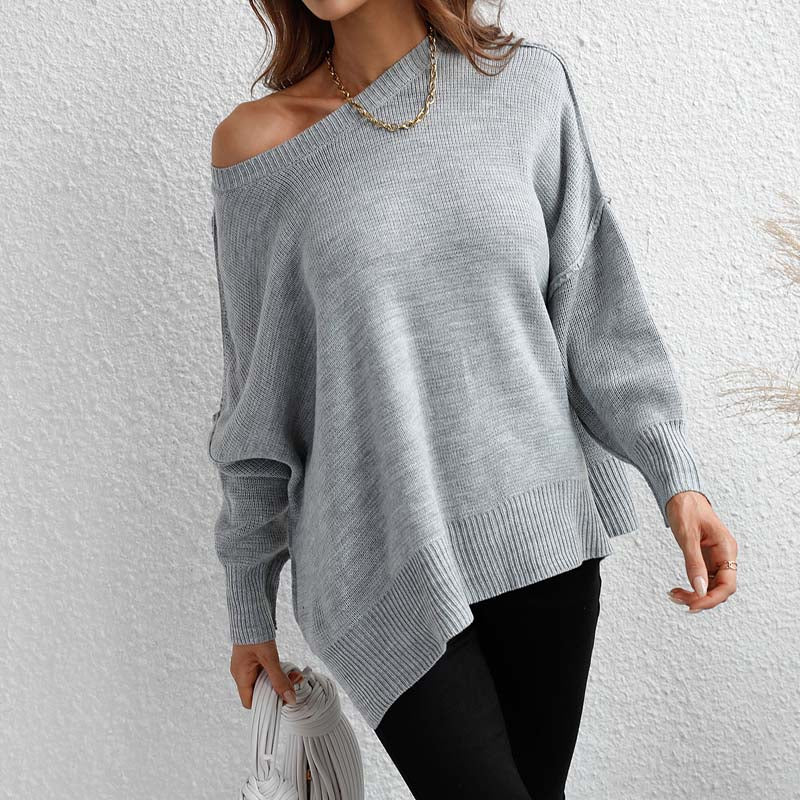 Casual Knitted Sweater in Solid Color