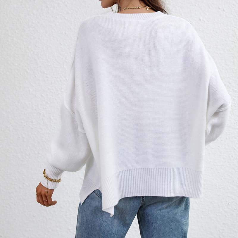 Casual Knitted Sweater in Solid Color