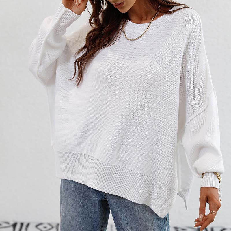 Casual Knitted Sweater in Solid Color