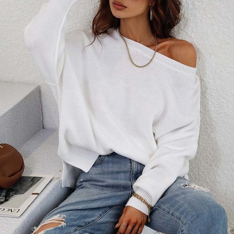 Casual Knitted Sweater in Solid Color