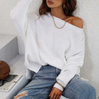 Casual Knitted Sweater in Solid Color