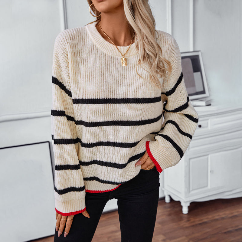 Casual Striped Knitted Sweater