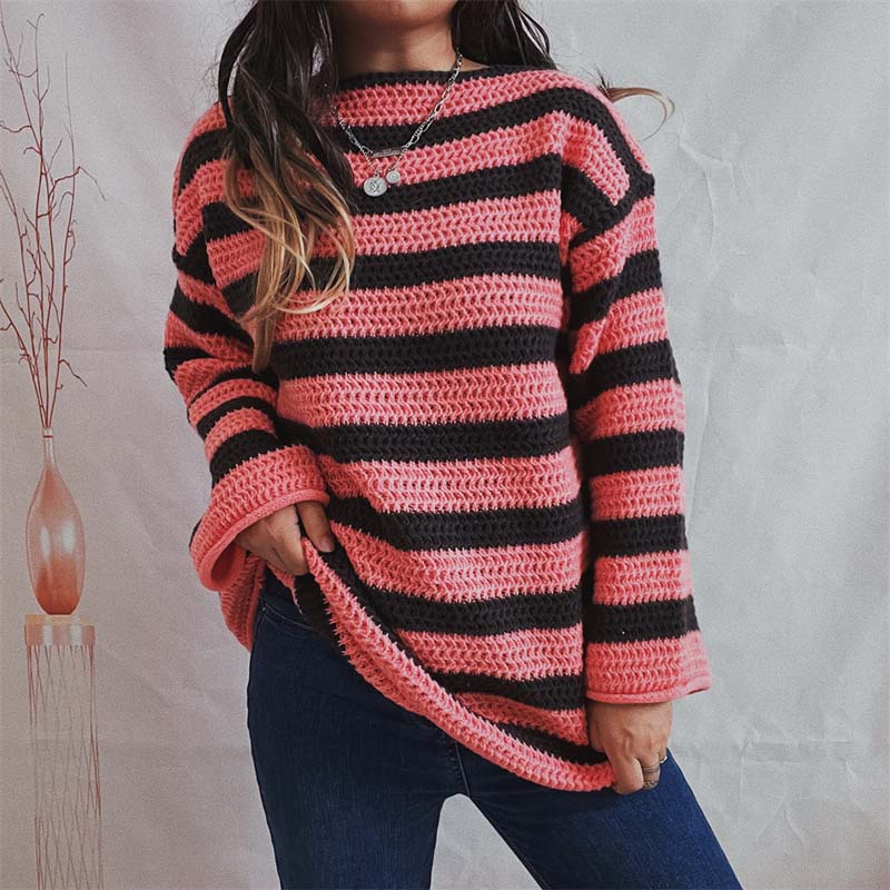 Casual Striped Knitted Sweater