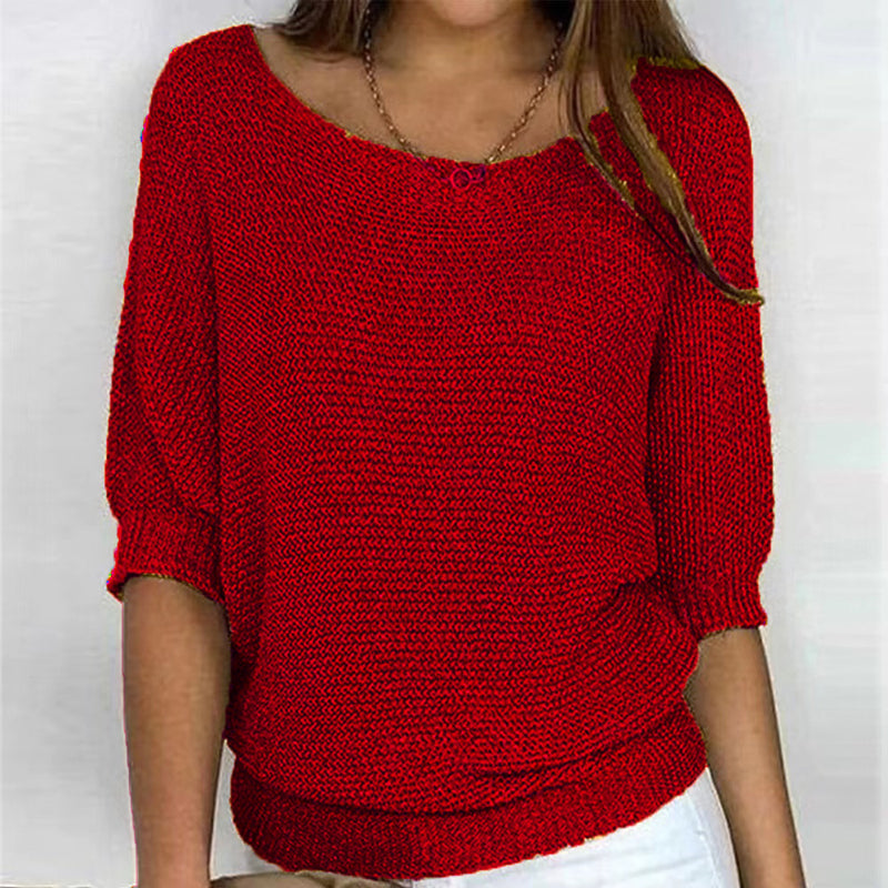 Solid Color Casual Sweater