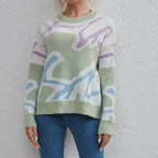 Casual Sweater with Color Blocks