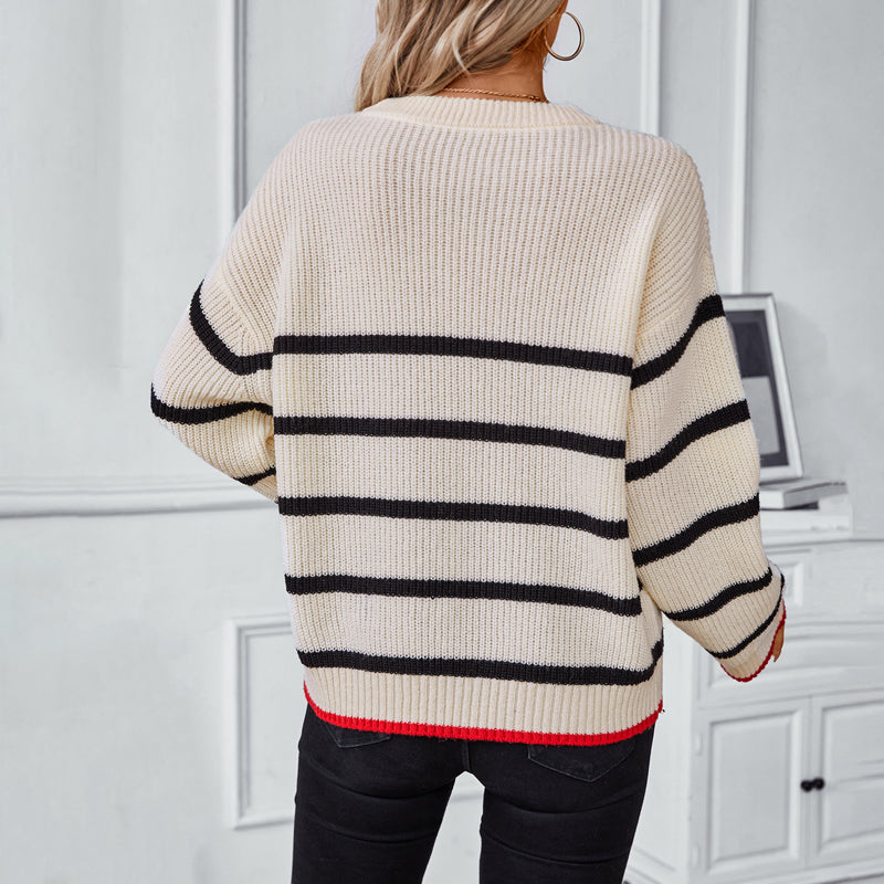 Casual Striped Knitted Sweater