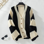 Casual Striped Knit Cardigan