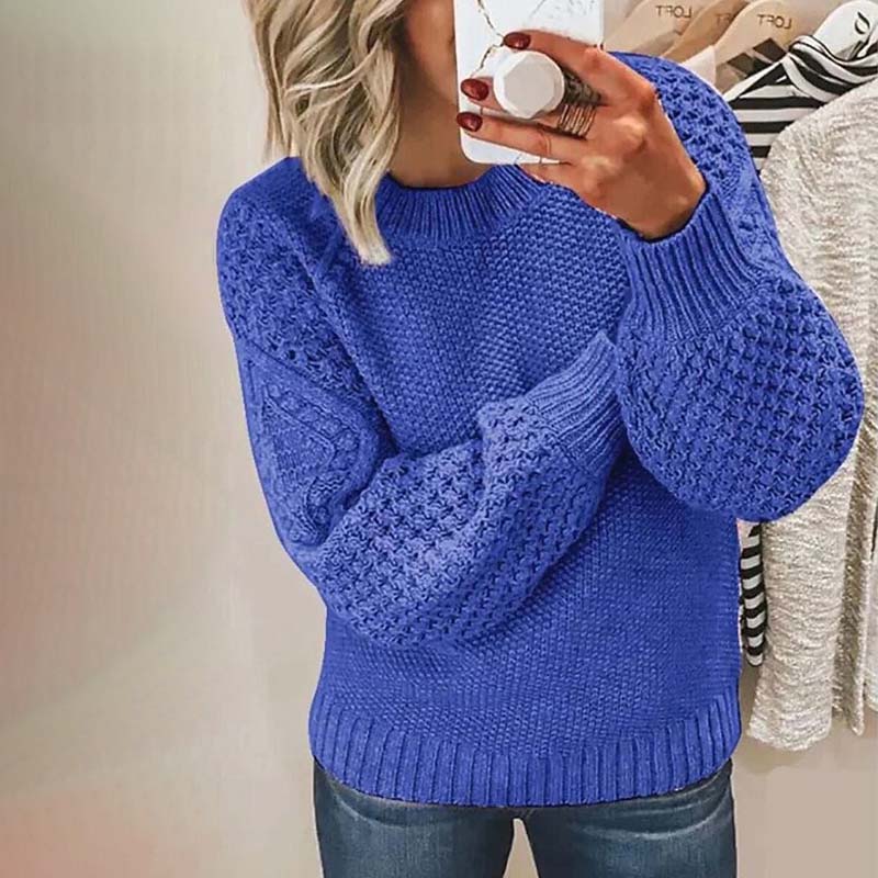 Casual Knitted Sweater in Solid Color
