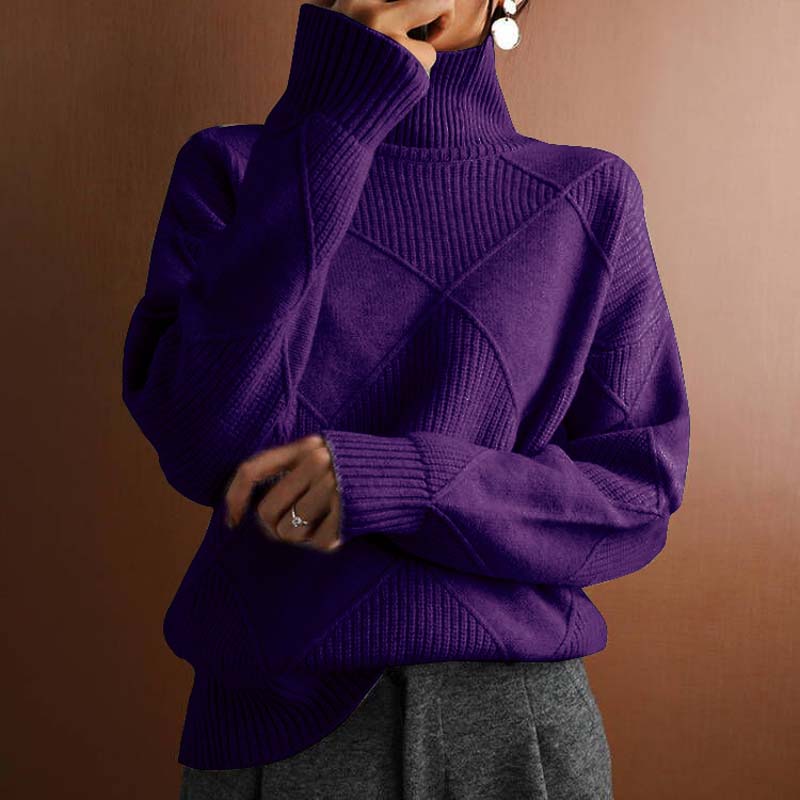 Casual Knitted Sweater in Solid Color