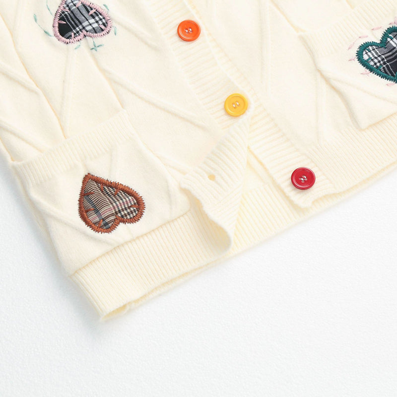 Heart Embroidered Knitted Vest