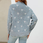 Casual Heart Knitted Sweater