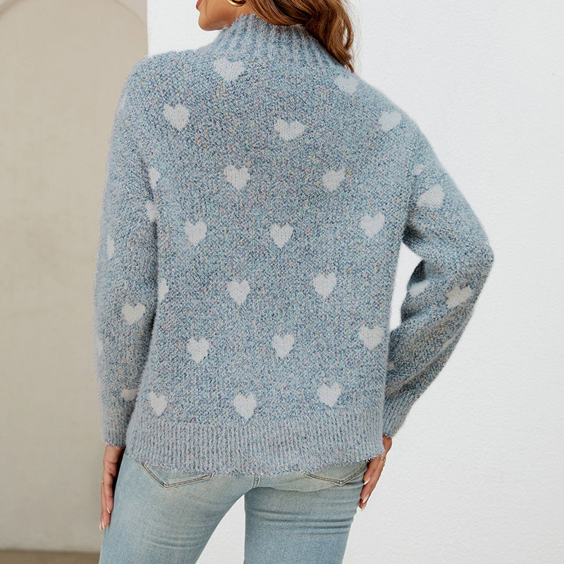 Casual Heart Knitted Sweater
