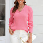 Casual Knitted Sweater in Solid Color