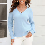 Casual Knitted Sweater in Solid Color