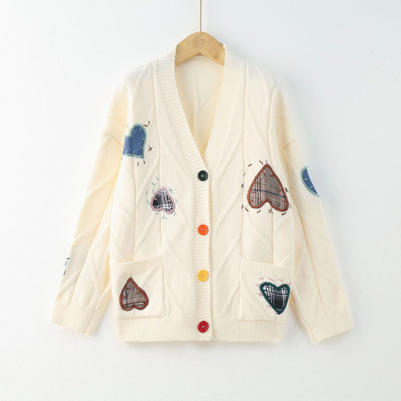 Heart Embroidered Knitted Vest