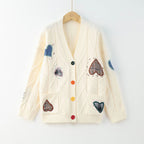 Heart Embroidered Knitted Vest