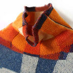 Colorful Checkered Knitted Sweater
