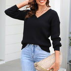 Casual Knitted Sweater in Solid Color