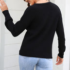 Casual Knitted Sweater in Solid Color