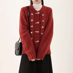 Casual Knitted Vest with Flowers