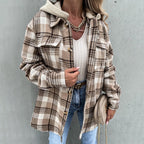 Casual Checked Jacket with Hood