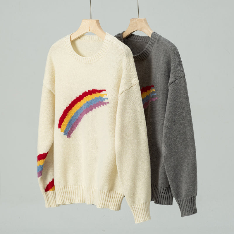 Casual Rainbow Knitted Sweater