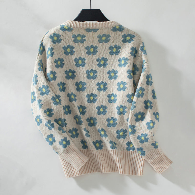 Casual Flower Knitted Sweater