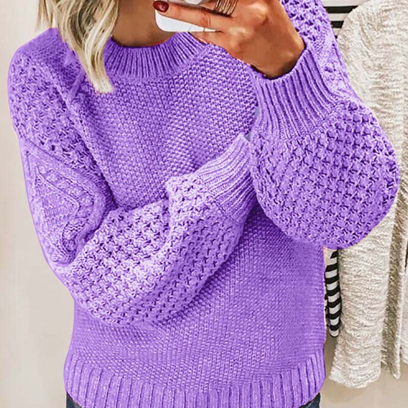 Casual Knitted Sweater in Solid Color