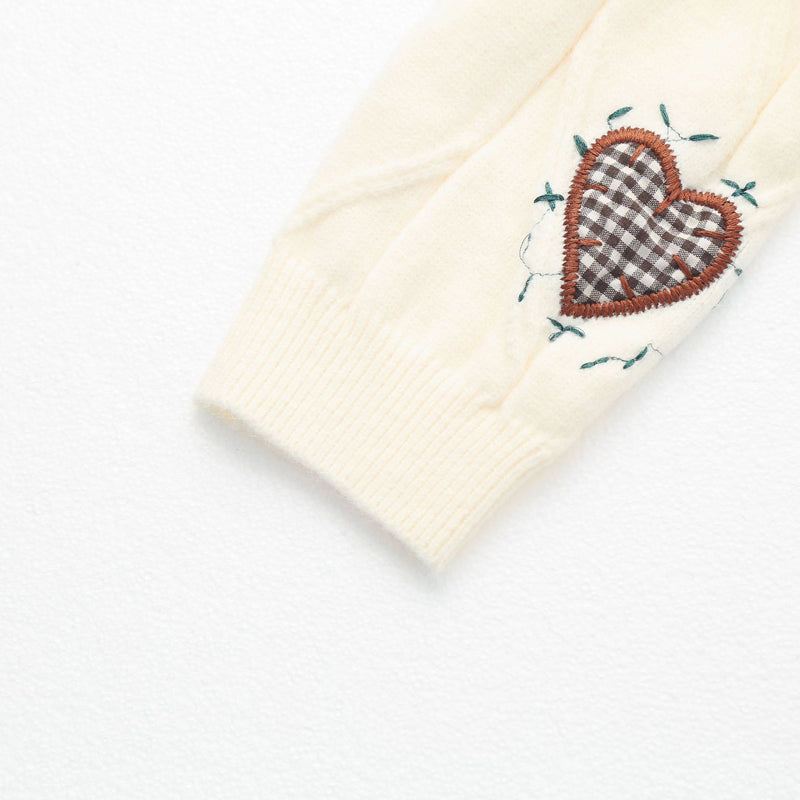 Heart Embroidered Knitted Vest