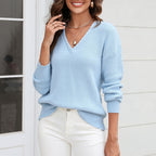 Casual Knitted Sweater in Solid Color