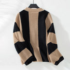 Casual Striped Knit Cardigan