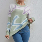 Casual Sweater with Color Blocks