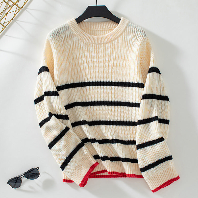 Casual Striped Knitted Sweater