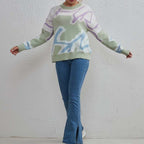 Casual Sweater with Color Blocks
