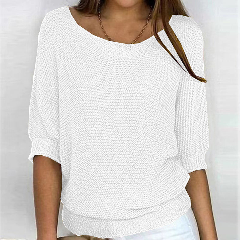 Solid Color Casual Sweater