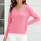 Casual Knitted Sweater in Solid Color