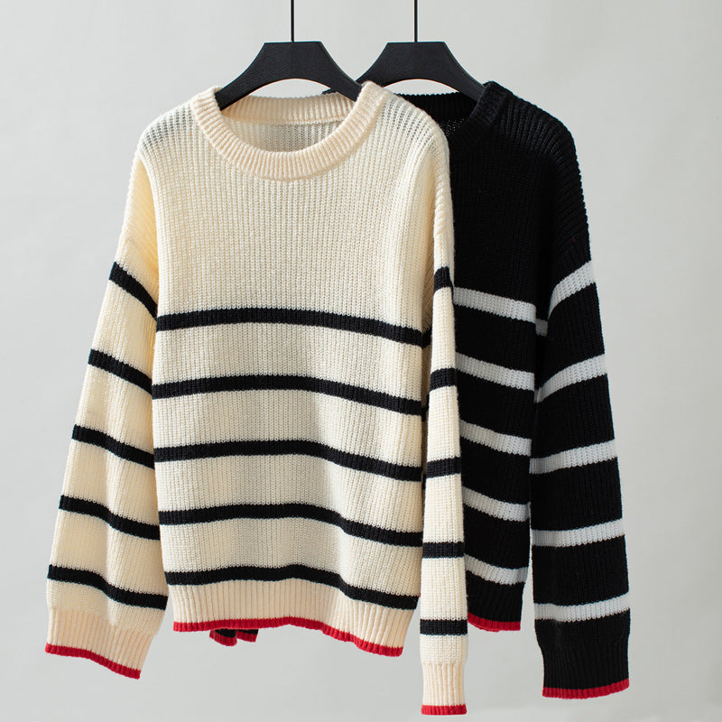 Casual Striped Knitted Sweater