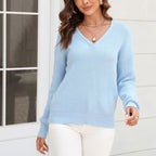Casual Knitted Sweater in Solid Color