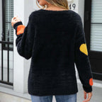 Knitted Sweater with Heart Pattern