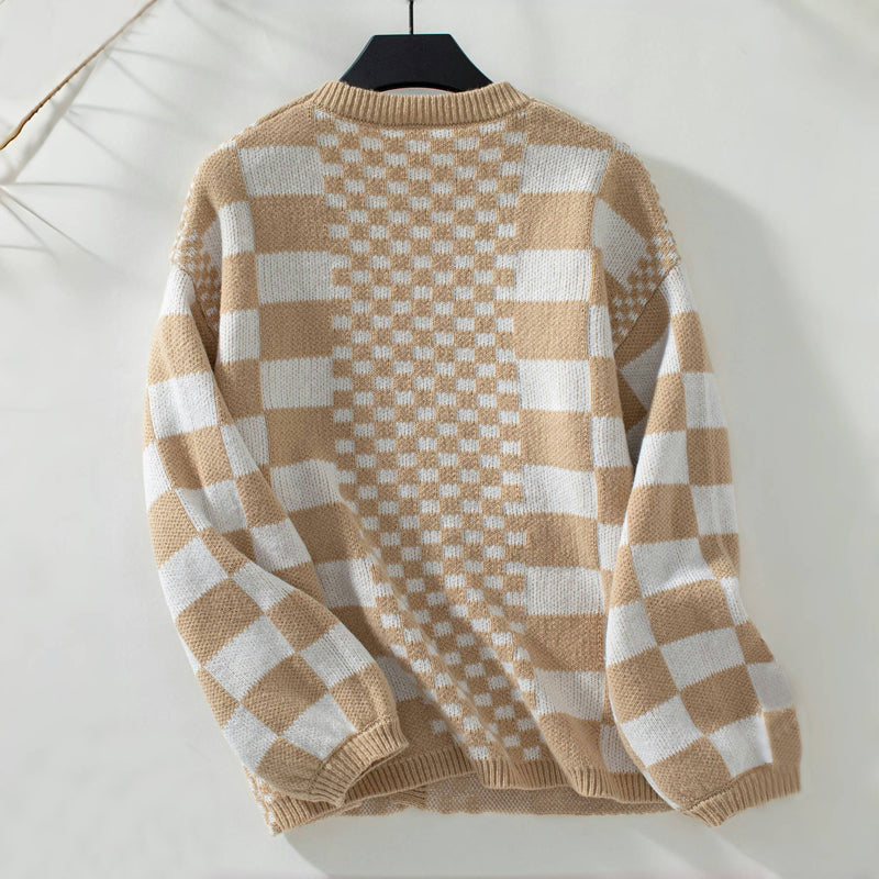 Casual Checked Knitted Vest