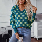 Casual Flower Knitted Sweater