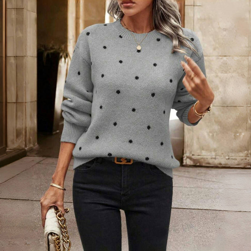 Casual Polka Dot Knitted Sweater