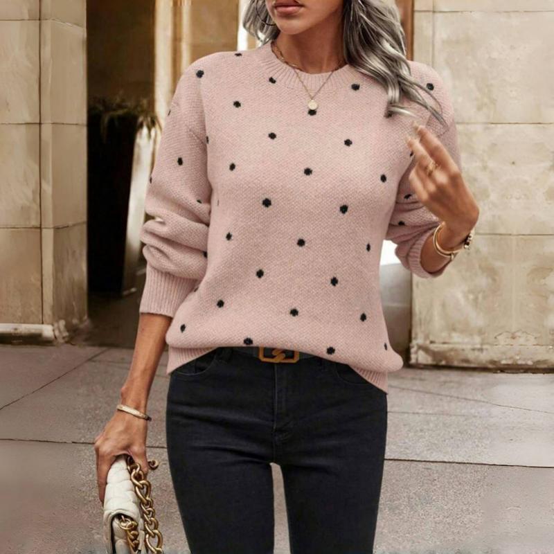 Casual Polka Dot Knitted Sweater