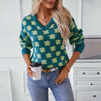 Casual Flower Knitted Sweater