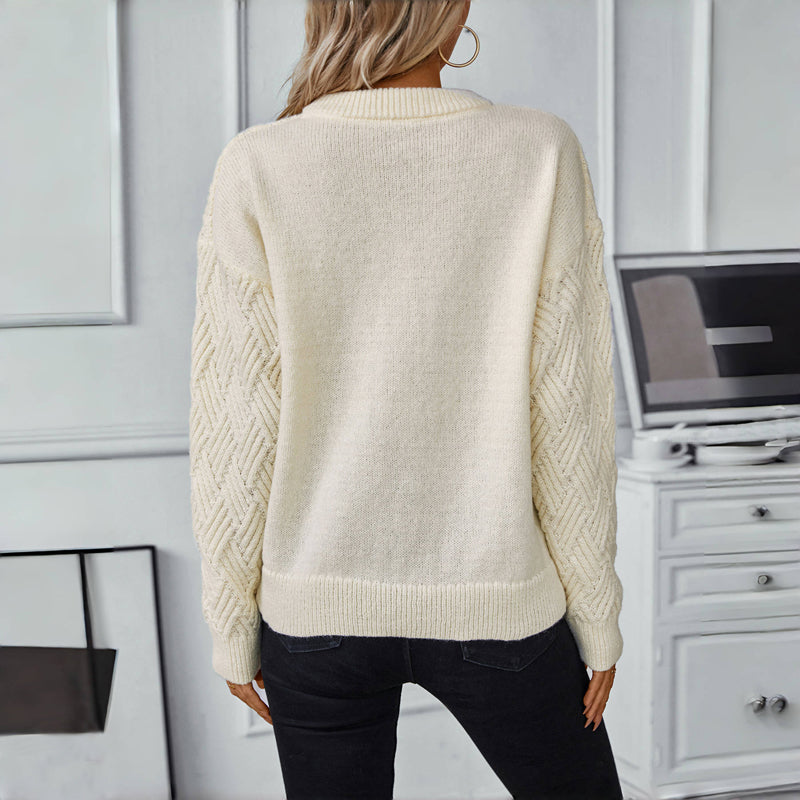 Solid Color Casual Sweater